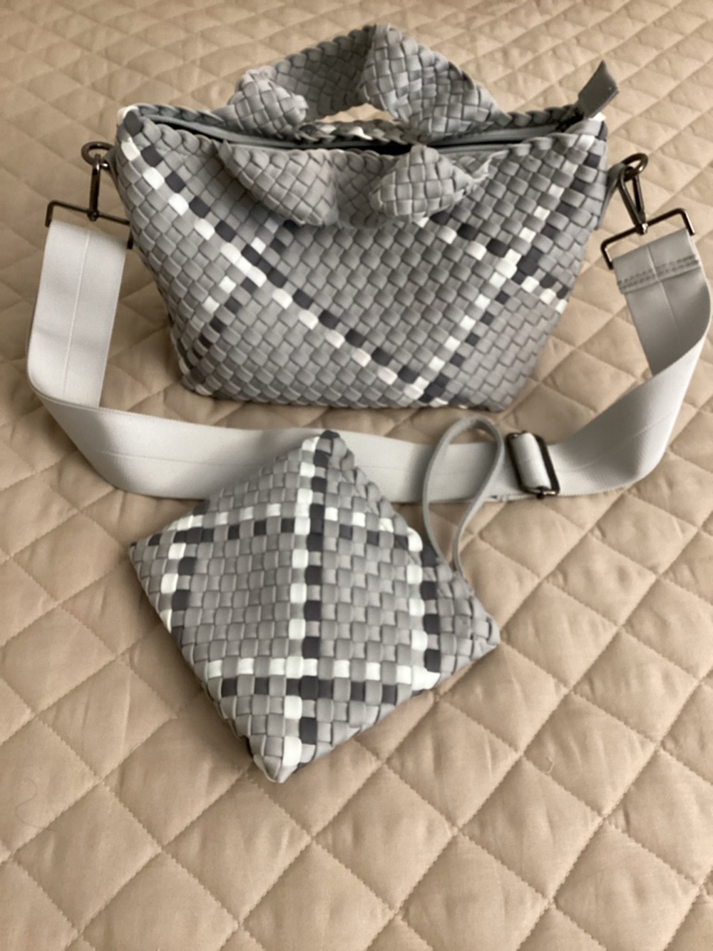 Haute Shore Mark Aspen woven tote with matching wristlet